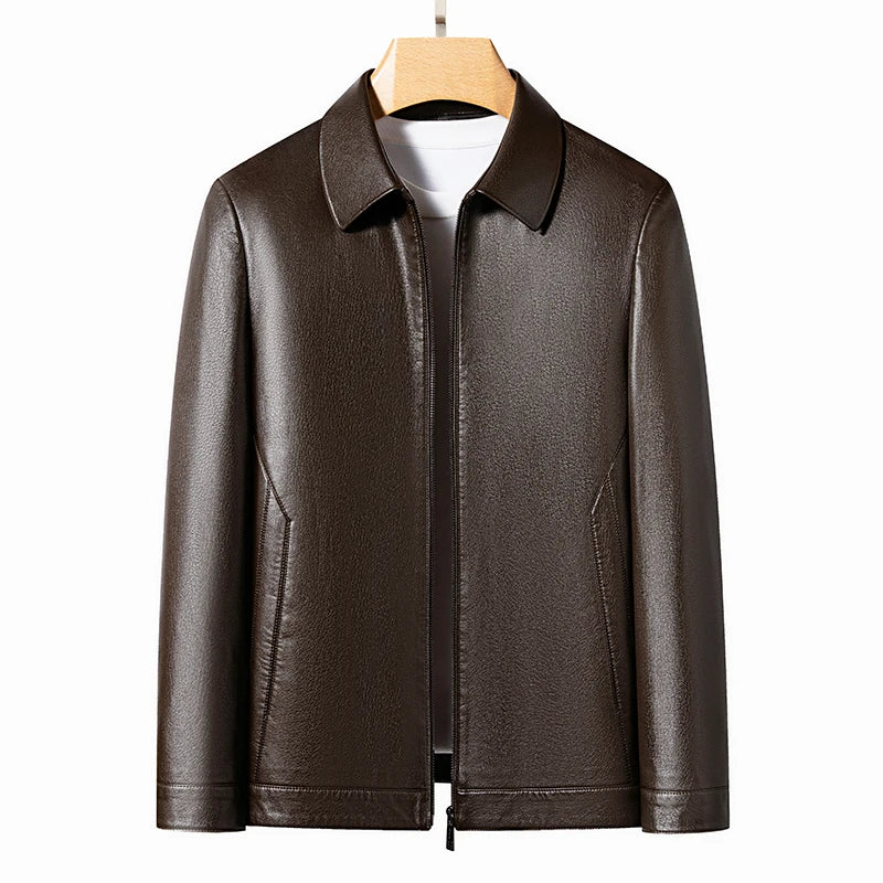 Men's elegant leather jacket, view 5