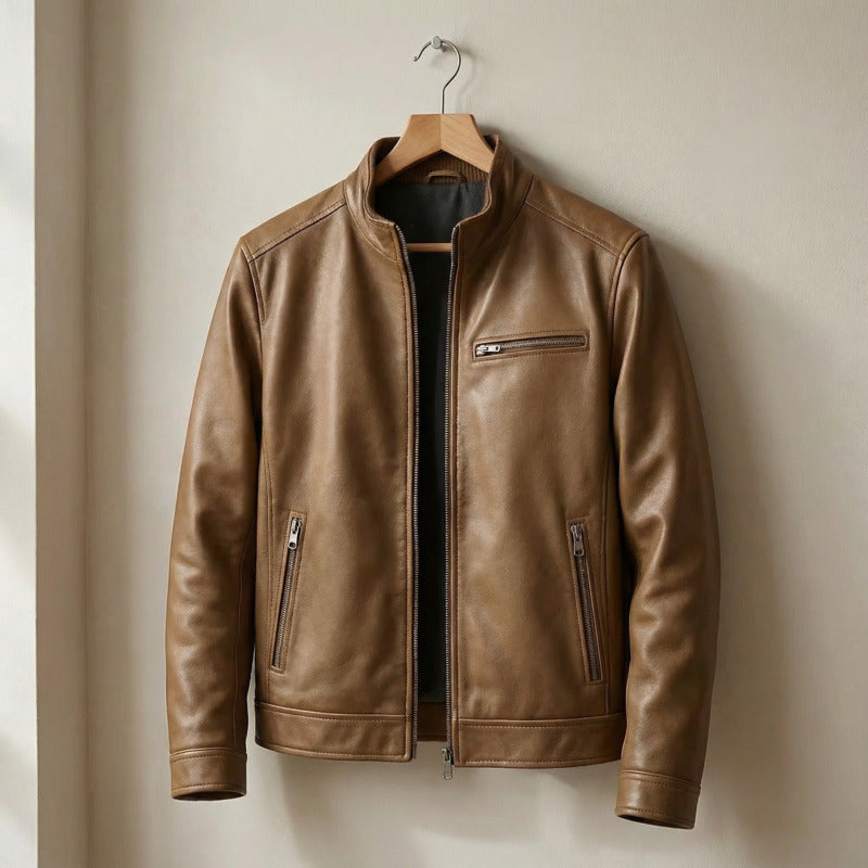 Andrea men's vintage leather jacket, view 4