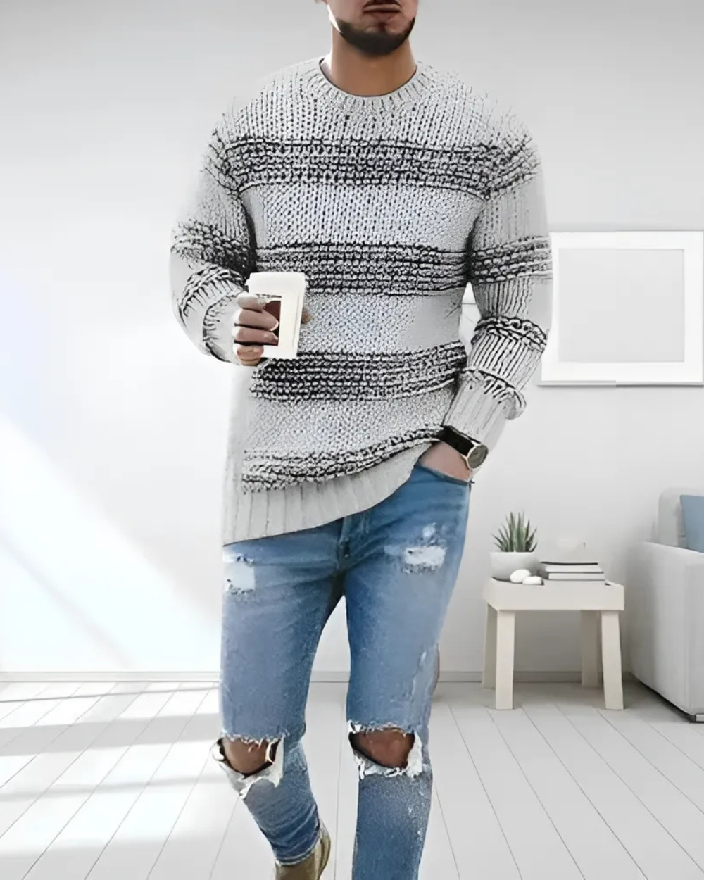 Benedetto men's knitted sweater, alternate view