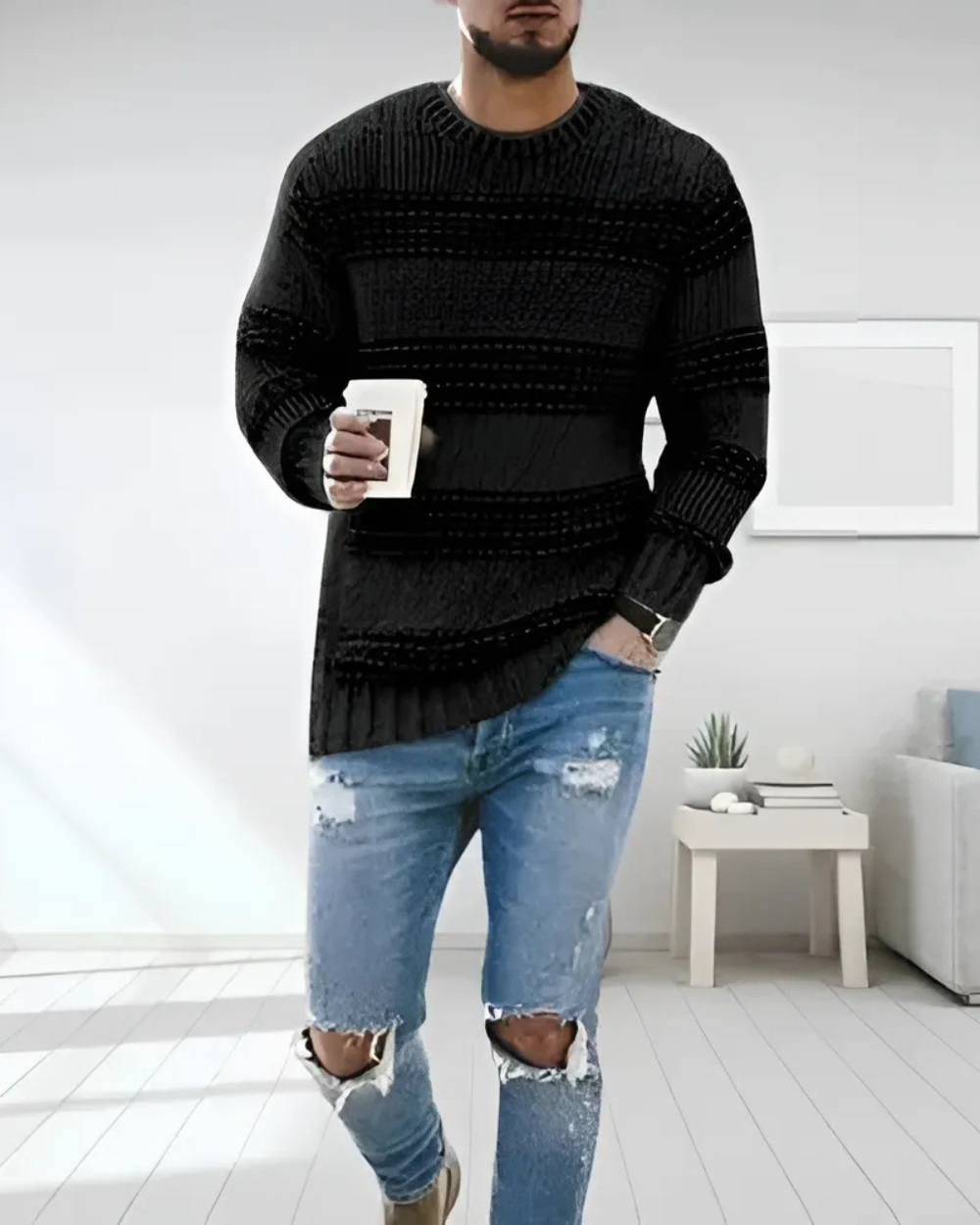 Benedetto men's knitted sweater, additional view
