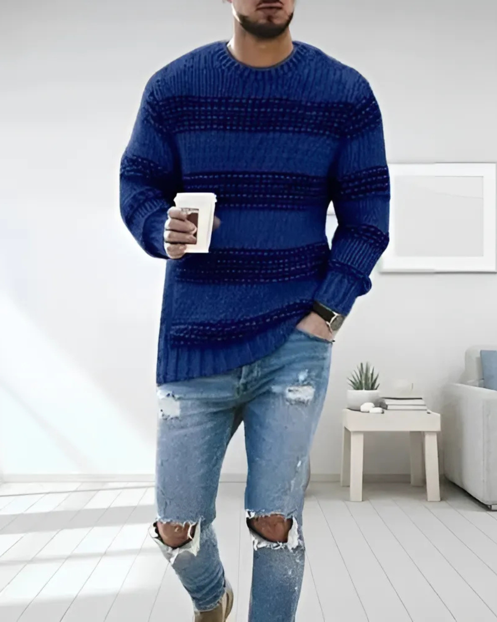 Benedetto men's knitted sweater, view 4