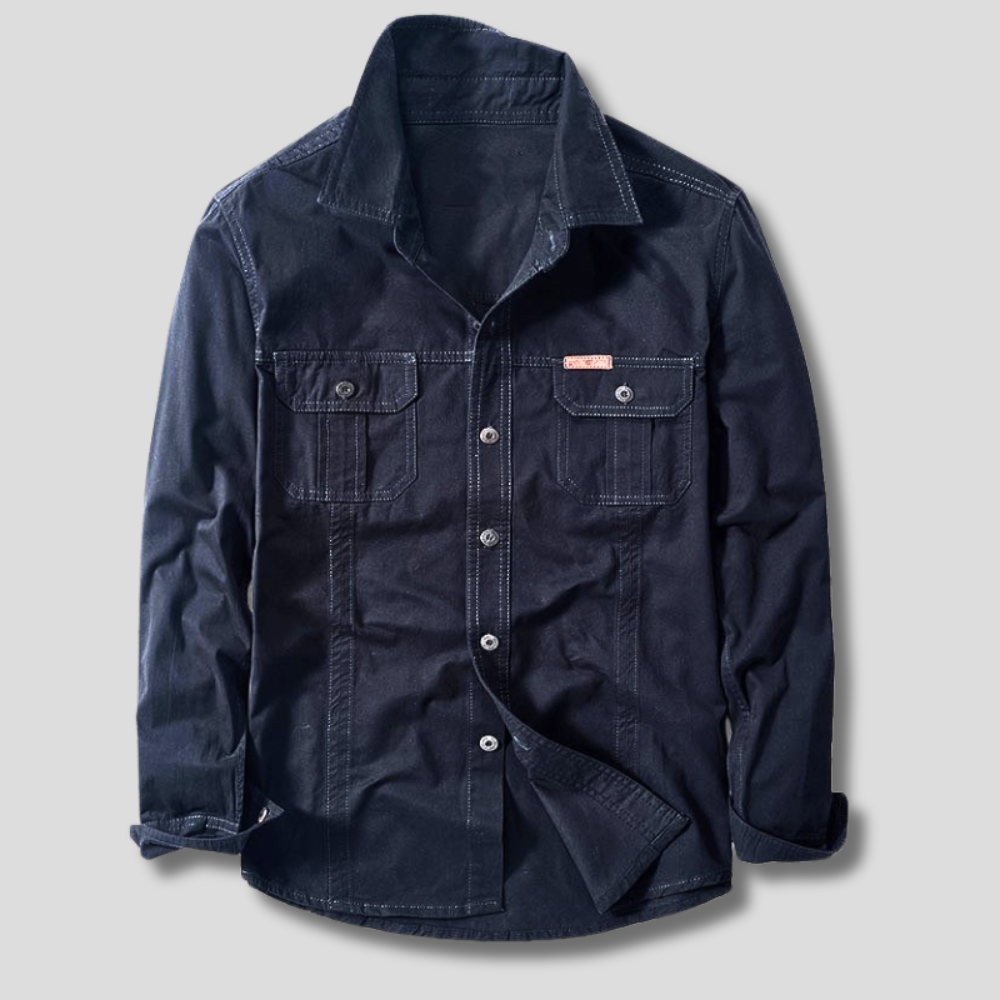 Men's cotton cargo shirt, additional view
