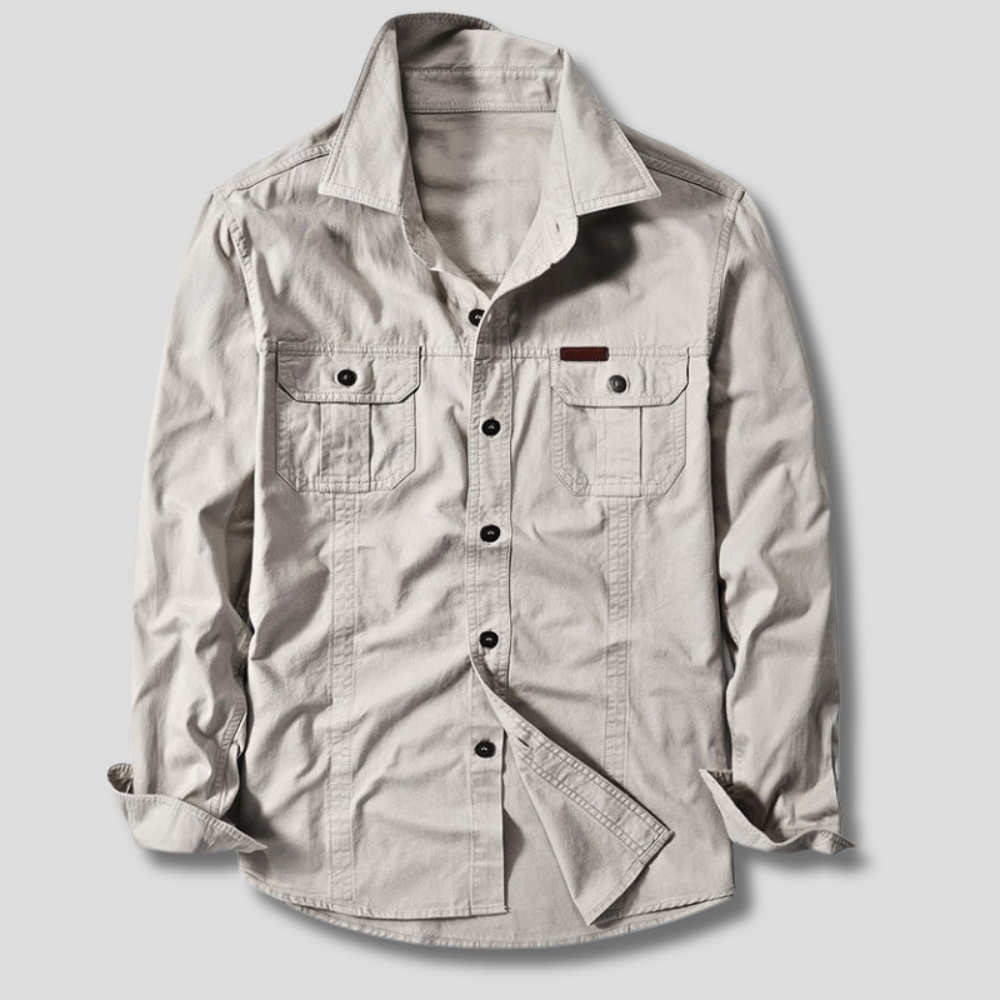 Men's cotton cargo shirt, view 5