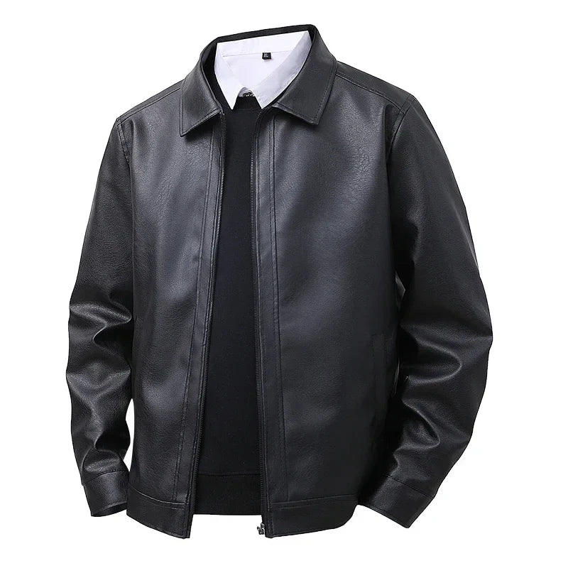 Men's elegant leather jacket, view 5