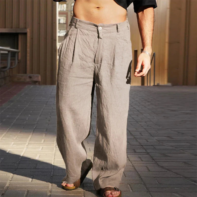 Luca men's linen pants, view 4