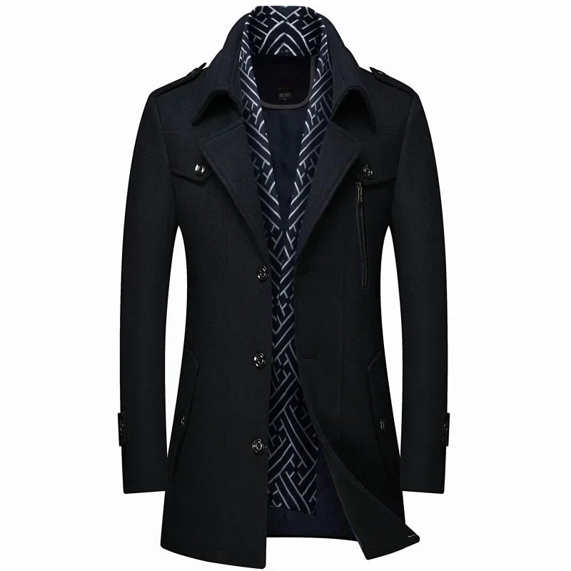 Gabriele men's elegant wool coat, alternate view