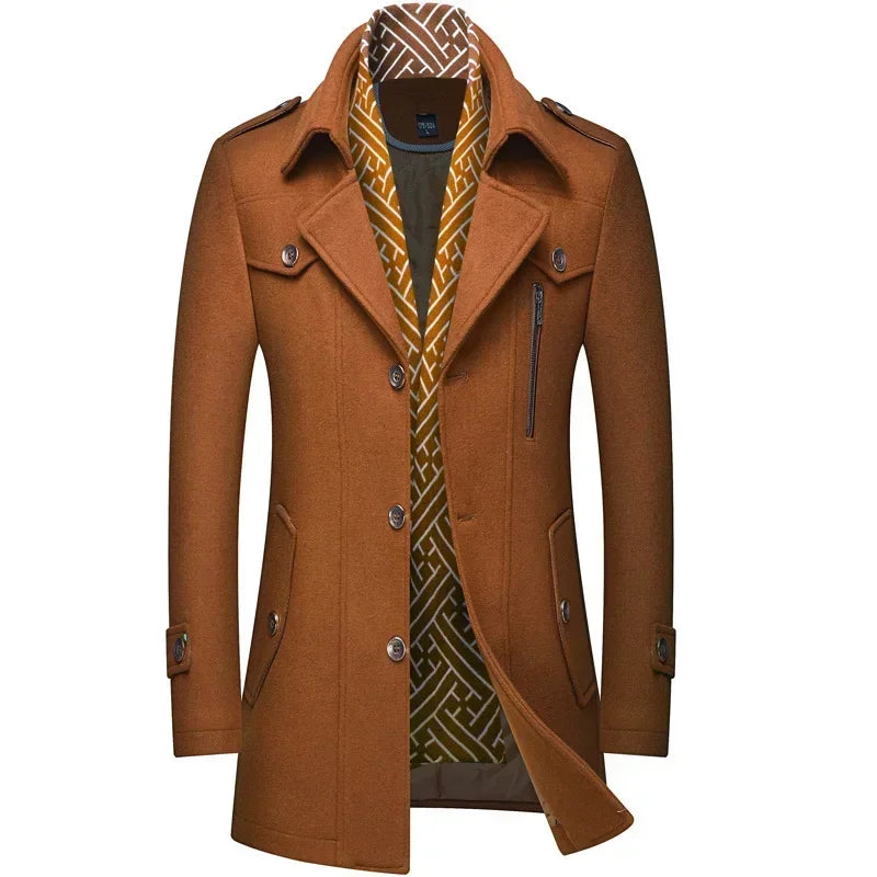 Gabriele men's elegant wool coat, view 4