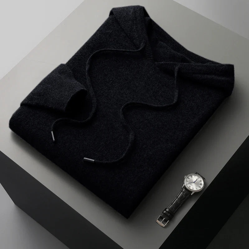Australian men's elegant wool hoodie, alternate view