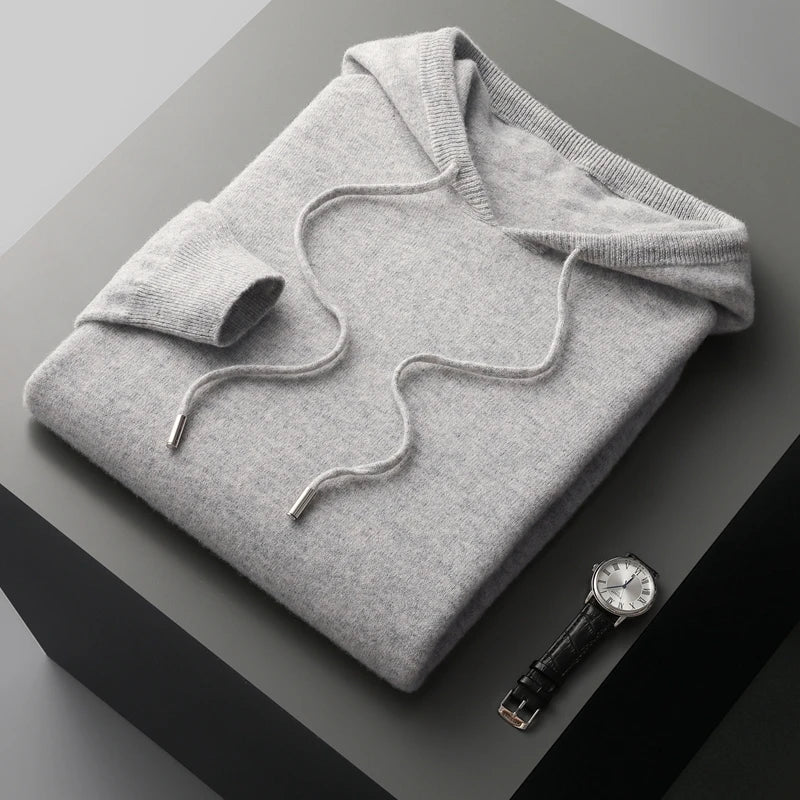 Australian men's elegant wool hoodie, view 4