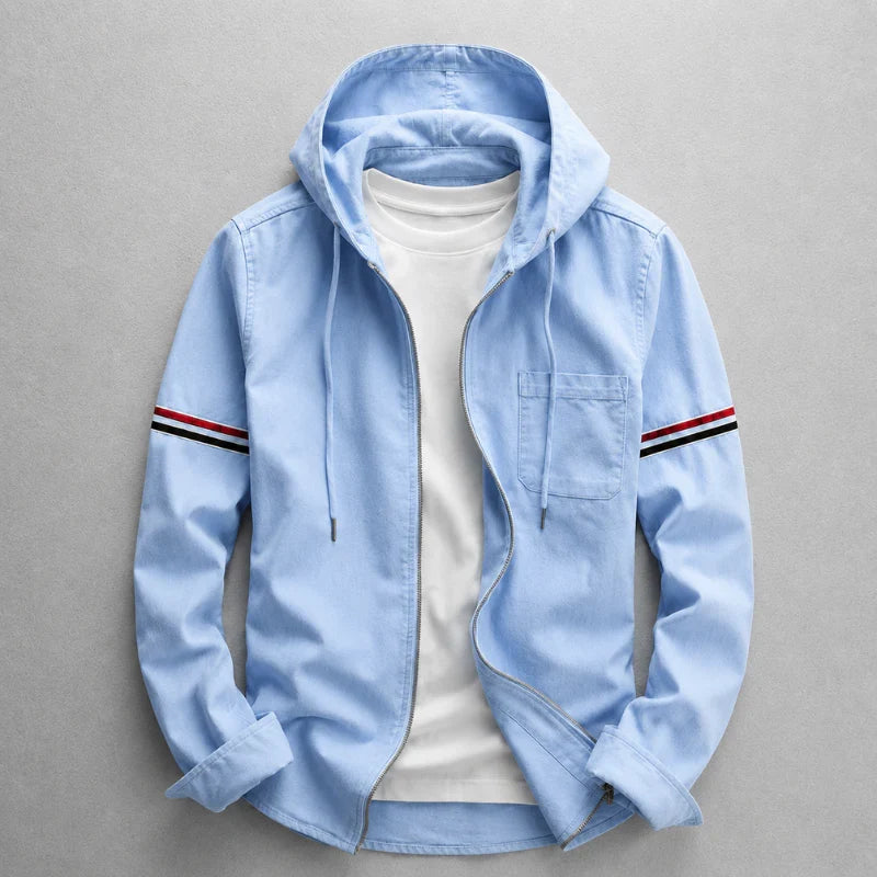 Men's Brody hooded shirt jacket — Sky Blue