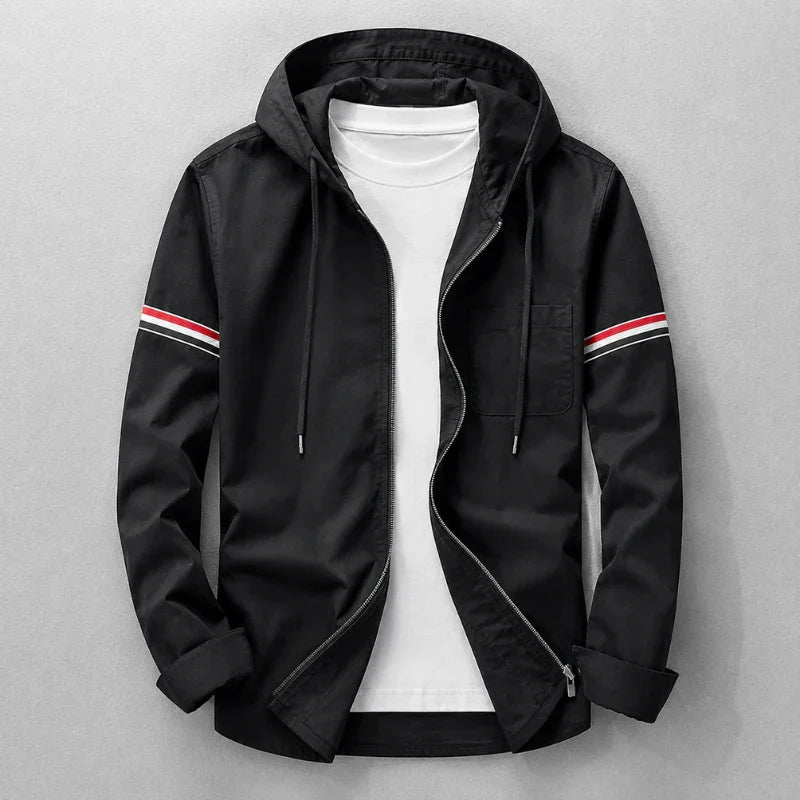 Men's Brody hooded shirt jacket — Midnight Black