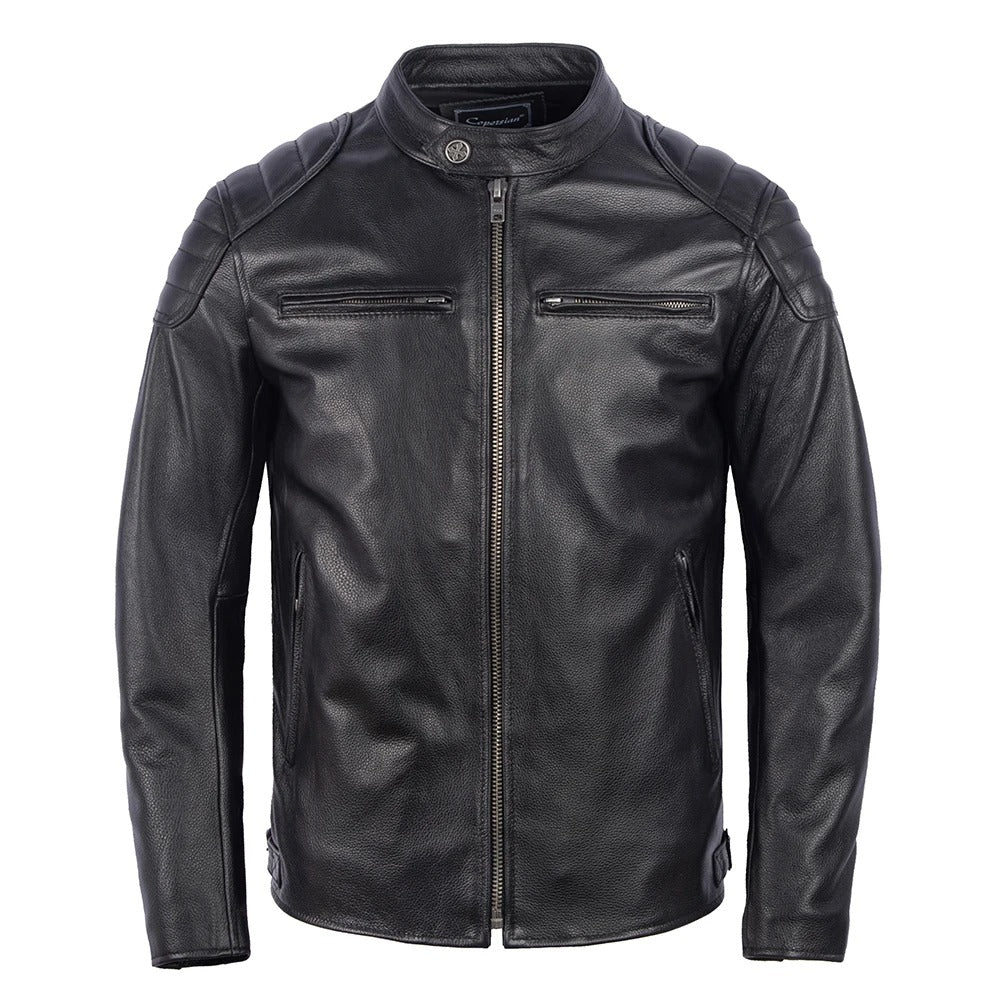 Tommaso men's vintage leather jacket, alternate view