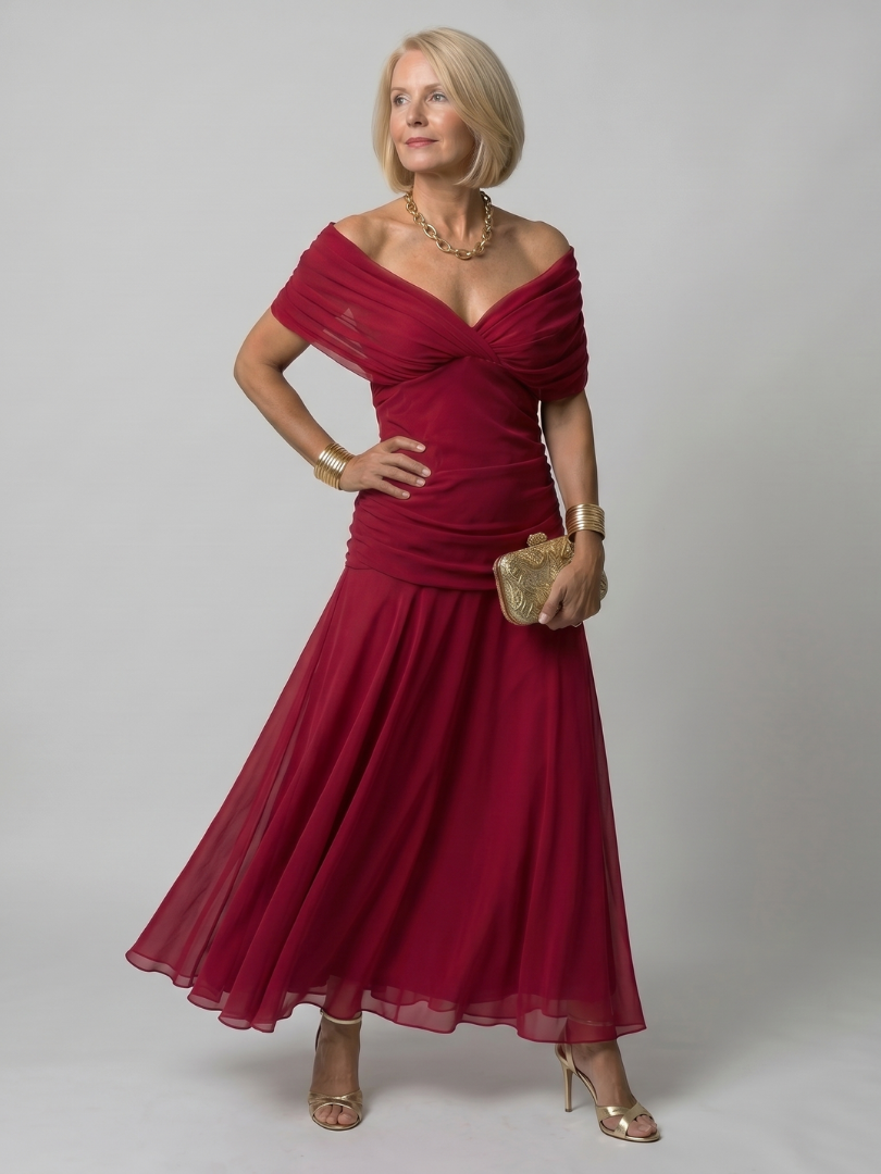 Calla Off Shoulder Flow Midi Dress – women's dresses, view 7