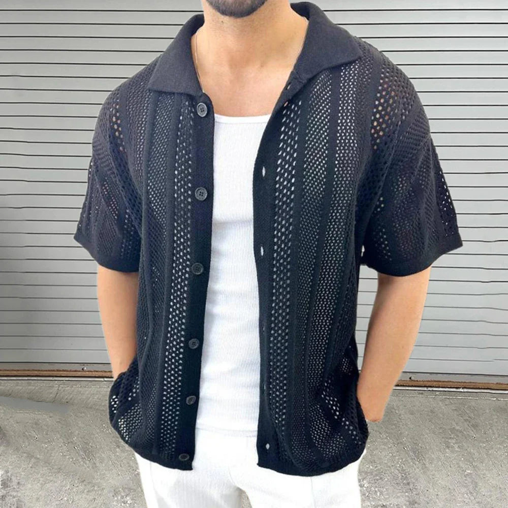 Men's elegant knit shirt, additional view