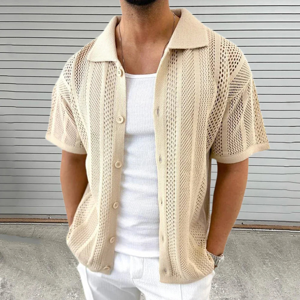 Men's elegant knit shirt, view 4