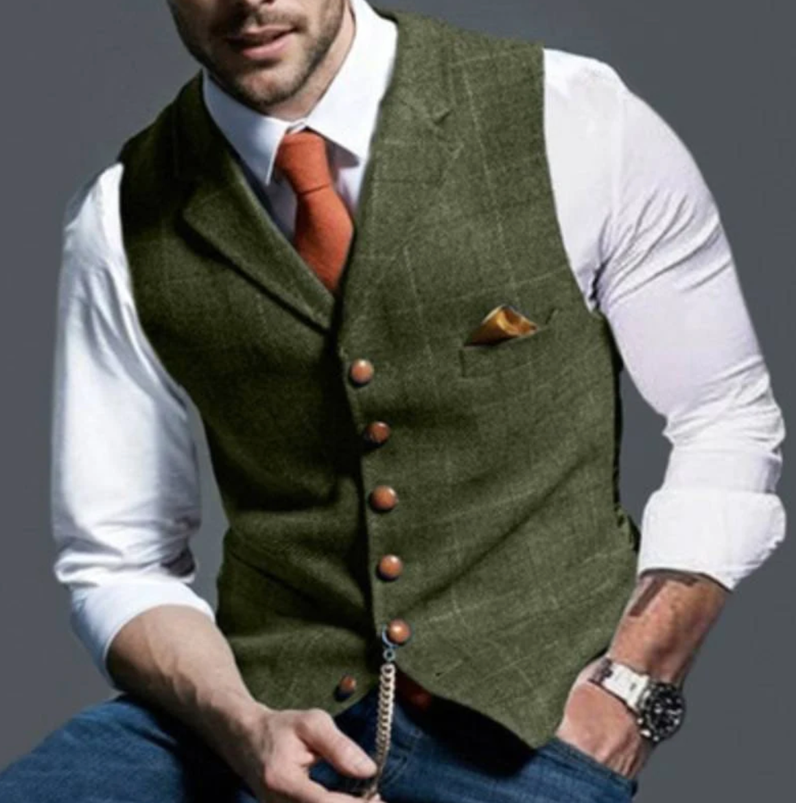 Waistcoat men's elegant jacket, view 4