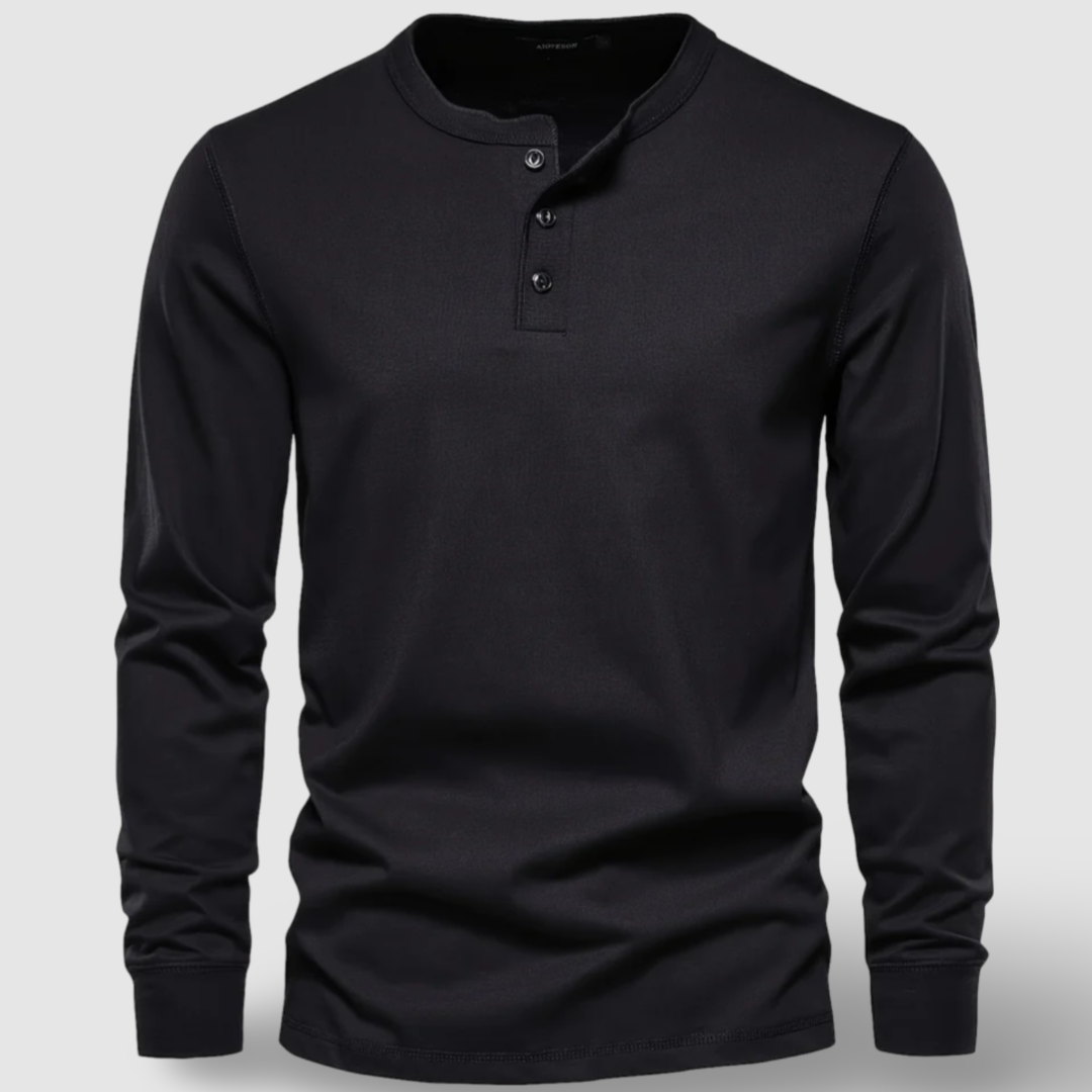 Henley men's elegant cotton henley shirt, alternate view