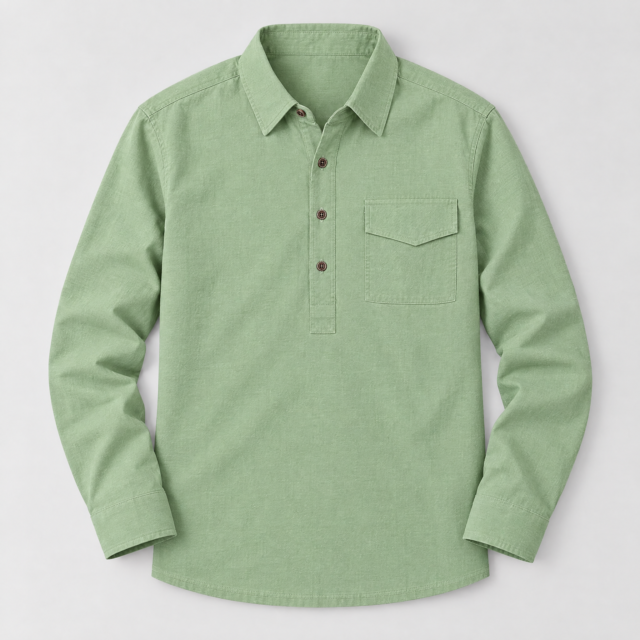 Capri Linen Polo Shirt - Sage Green