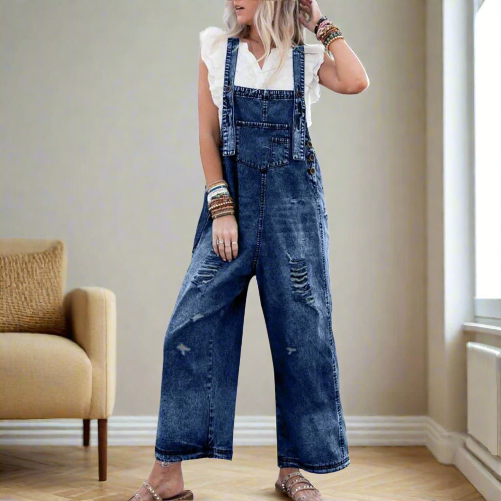 Carmelita Vintage Wash Adjustable Jumpsuit – women's jumpsuits, view 2