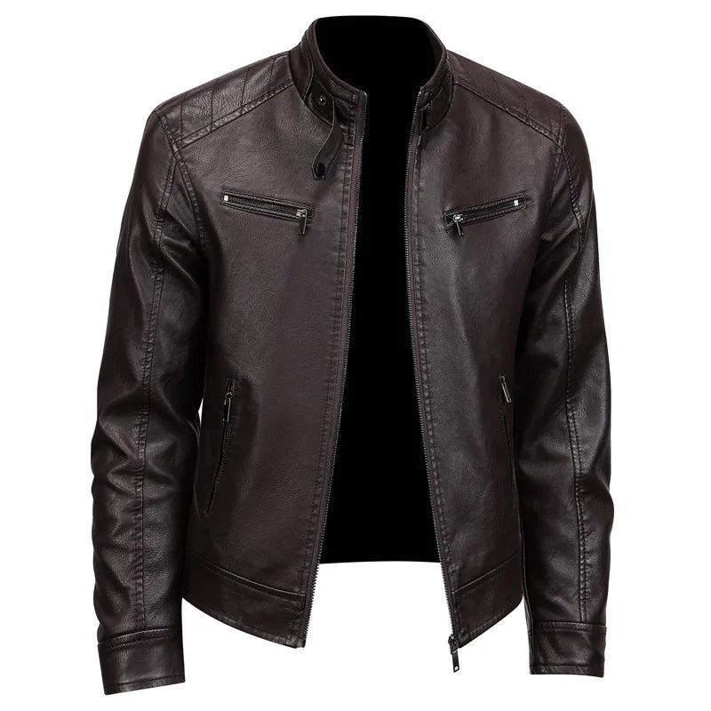 Elia men's elegant leather jacket, additional view