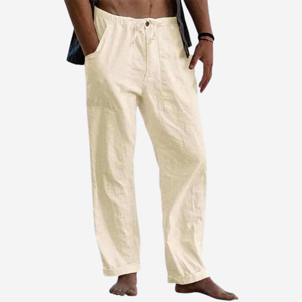Men's linen pants, alternate view