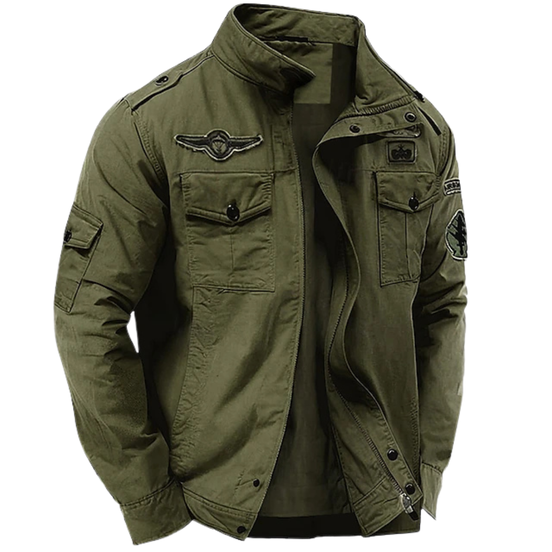 Carter men's structured military jacket in Green