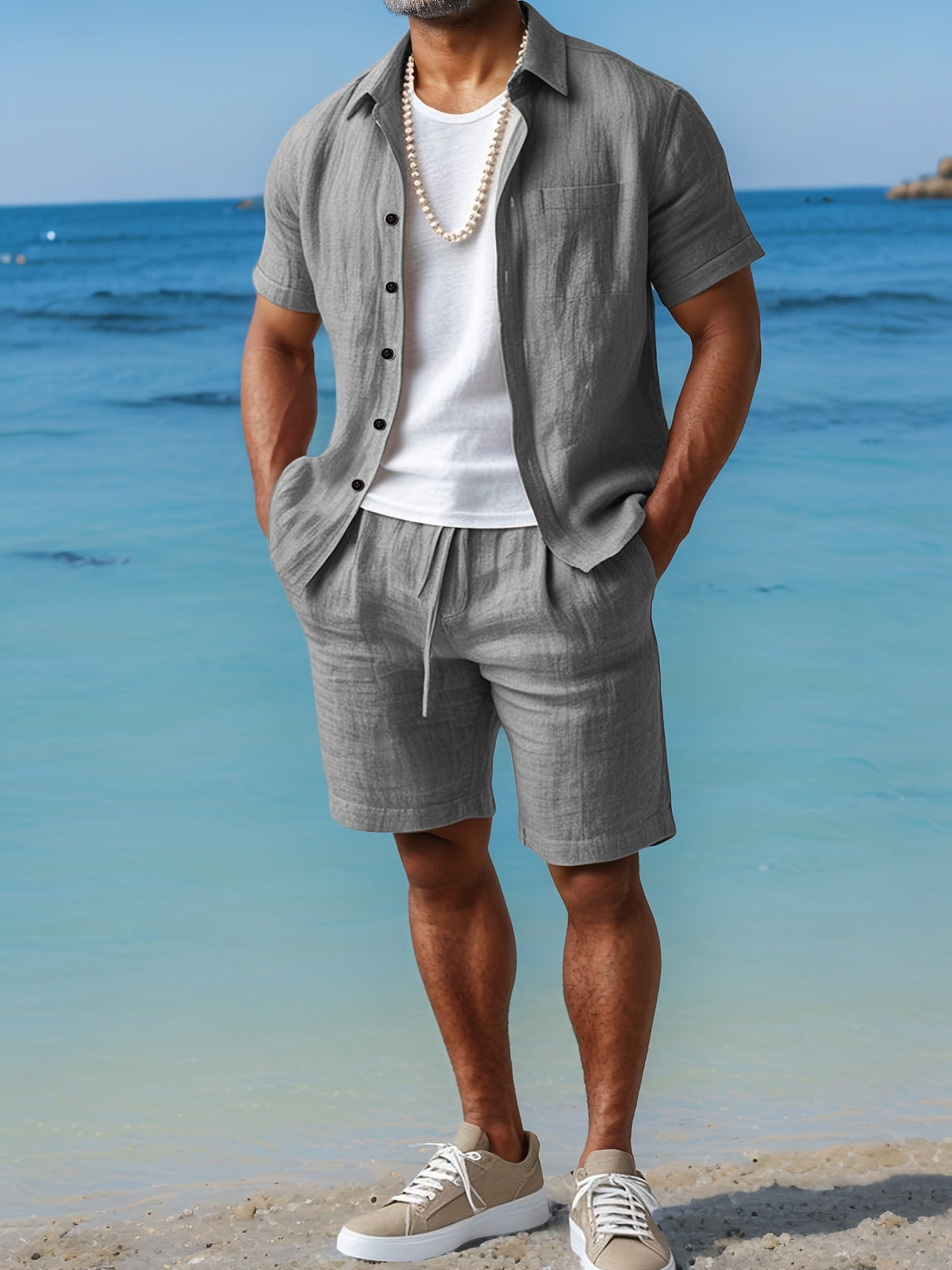 Gabriele men's elegant summer two-piece set, alternate view