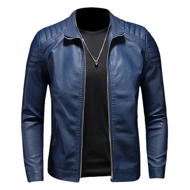Stand men's leather jacket, alternate view