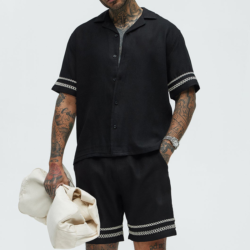 Casablanca men's summer two-piece set, view 4