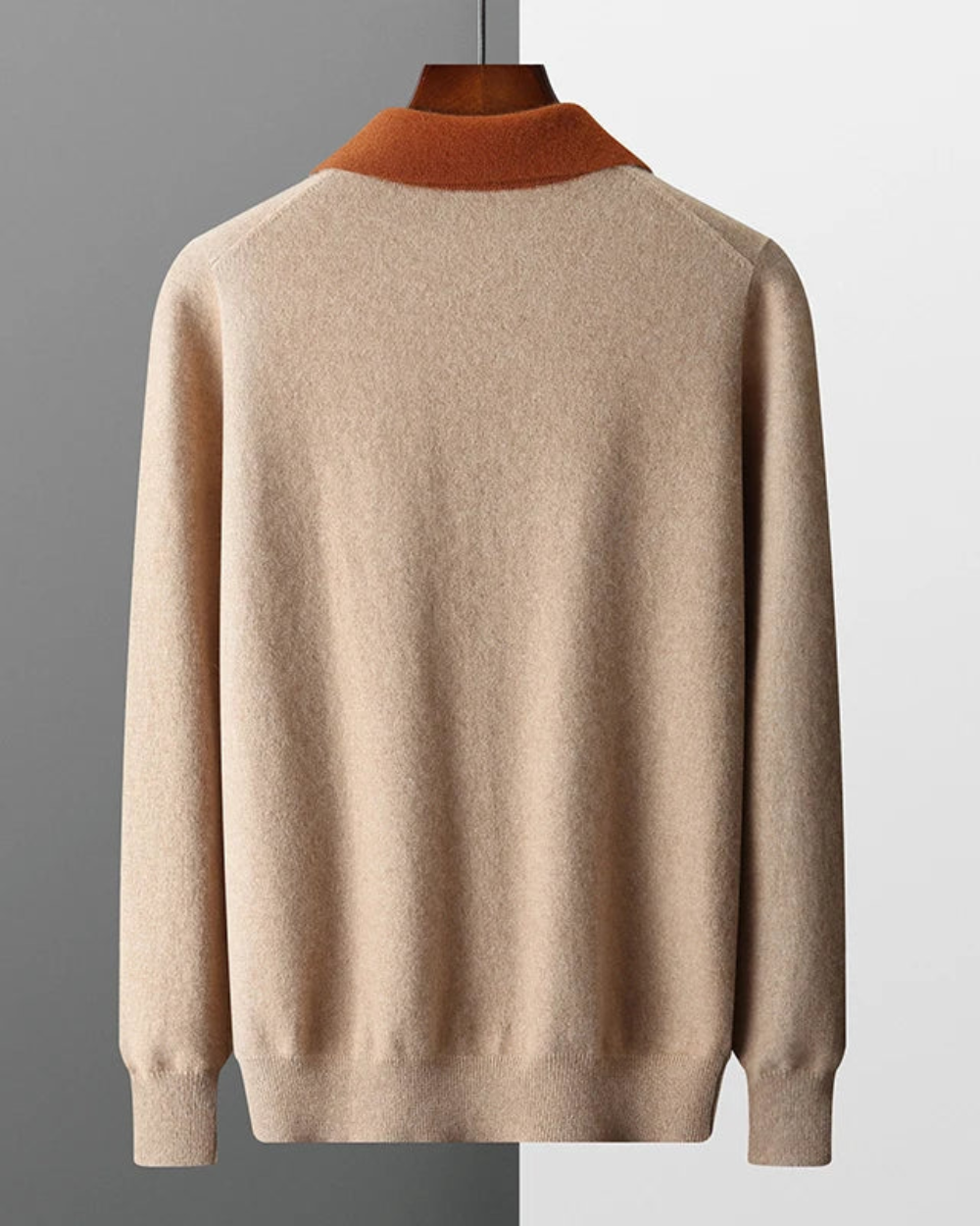 Castelle men's cashmere polo shirt, alternate view