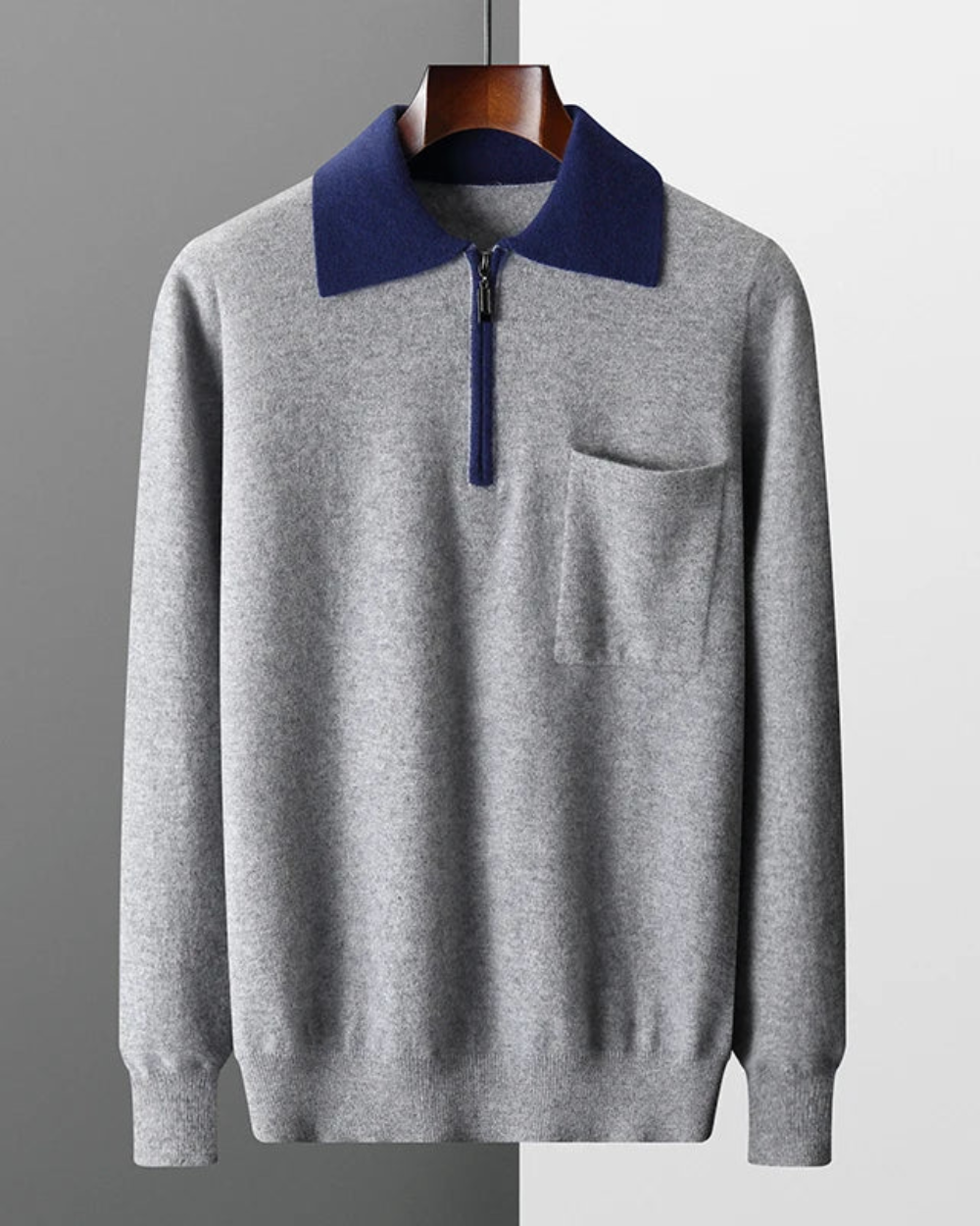 Castelle men's cashmere polo shirt, additional view