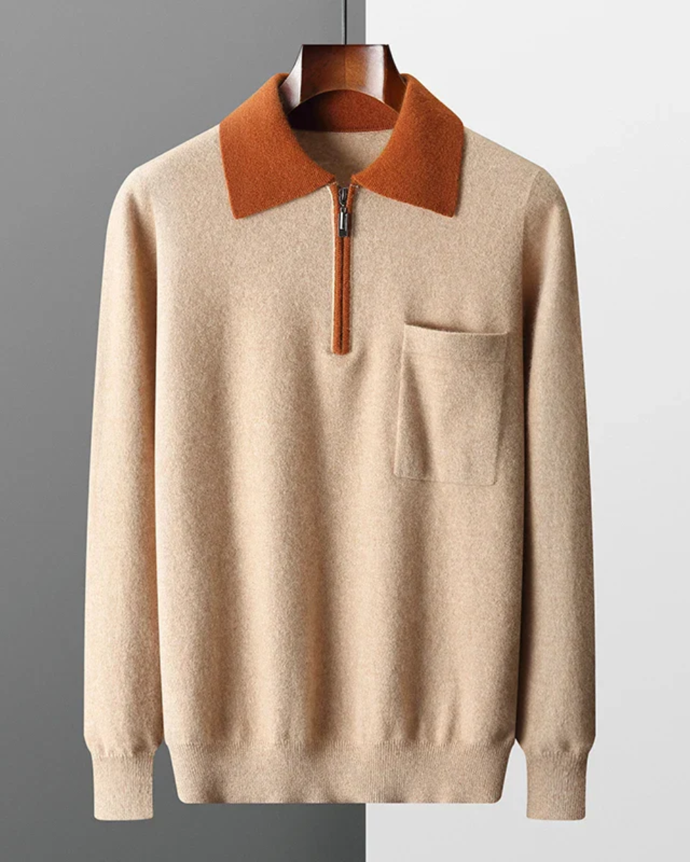 Castelle men's cashmere polo shirt, view 4