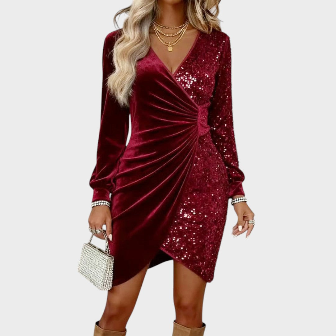 Catrine women's velvet midi dress, alternate view