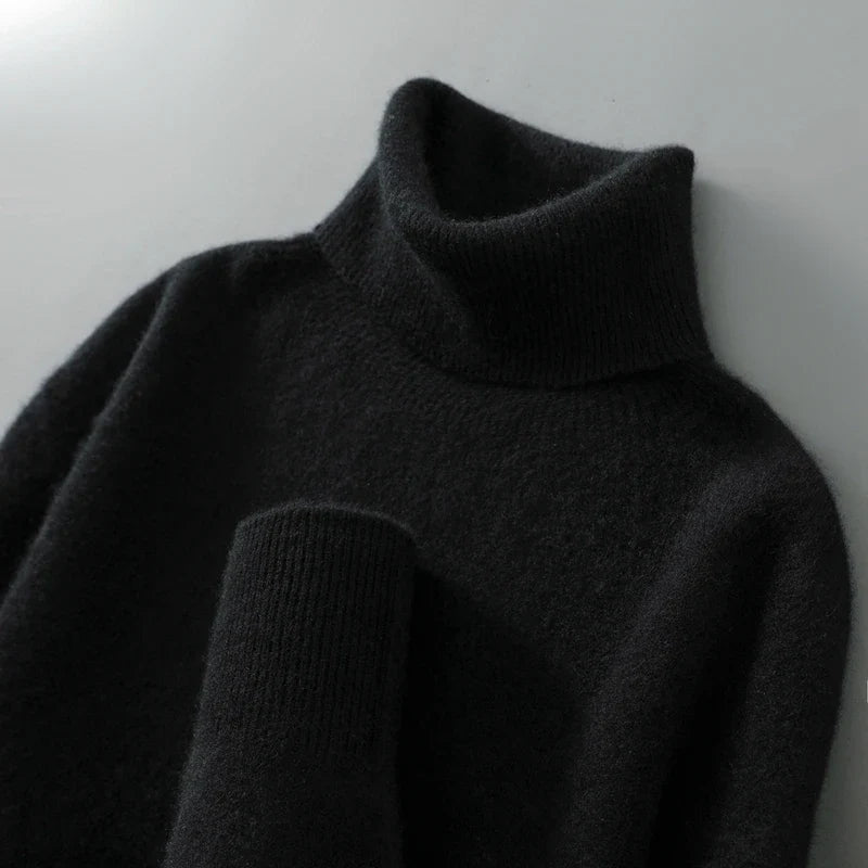 Men's elegant wool turtleneck sweater, additional view