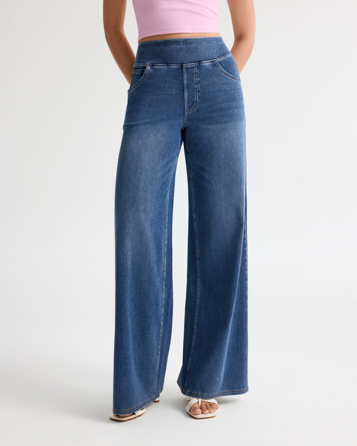 LUNA High Waist Stretch Wide Leg Jeans Tall – women's pants, view 2