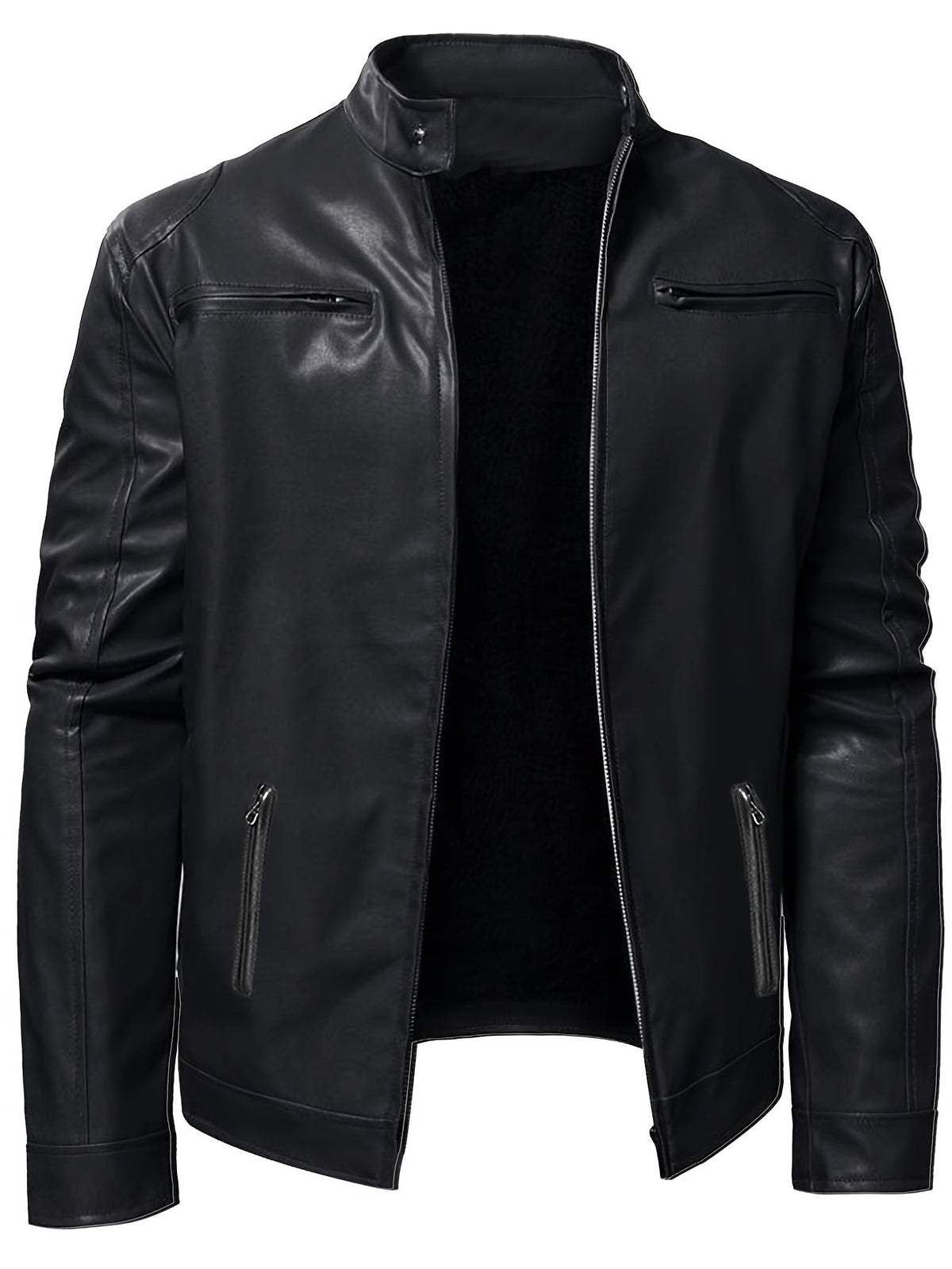 Davide men's leather jacket, view 15