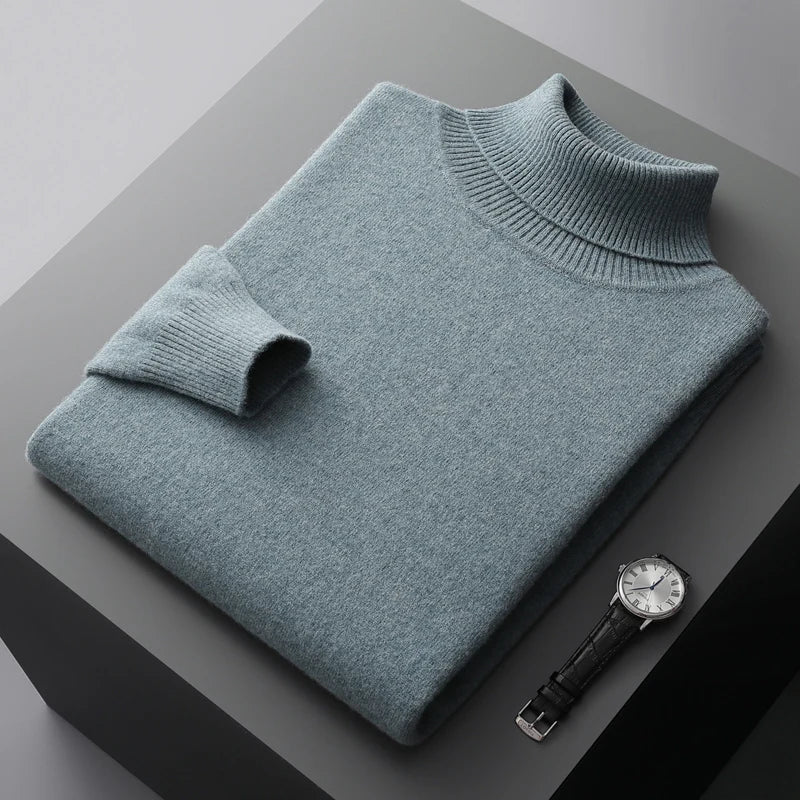 Monaco men's wool turtleneck sweater, alternate view