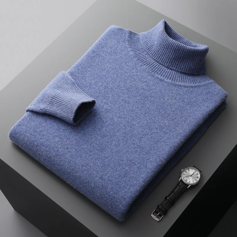 Monaco men's wool turtleneck sweater, additional view