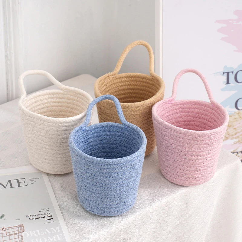 Cestello small rope baskets in pastel colors
