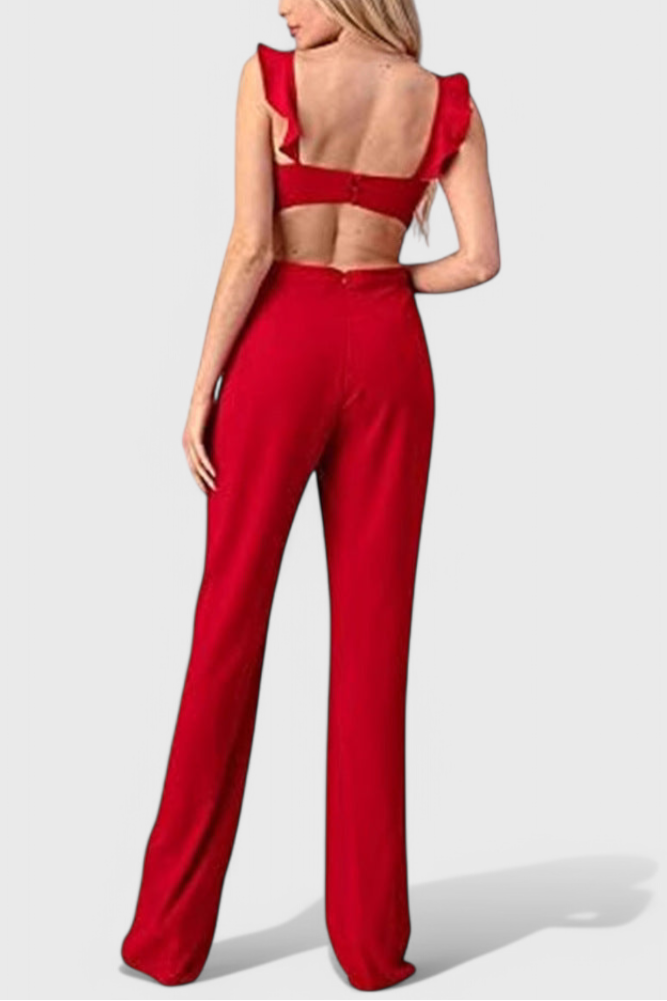 Chantal Cut Out Sleeveless Jumpsuit with Wide Leg Design – women's jumpsuits, view 2