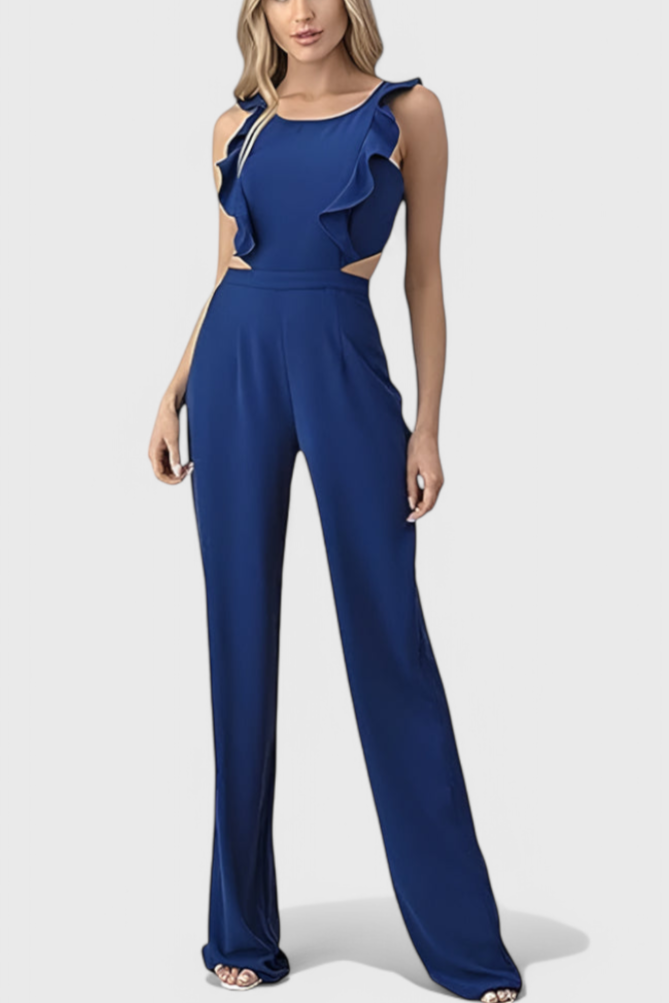 Chantal Cut Out Sleeveless Jumpsuit with Wide Leg Design – women's jumpsuits, view 3
