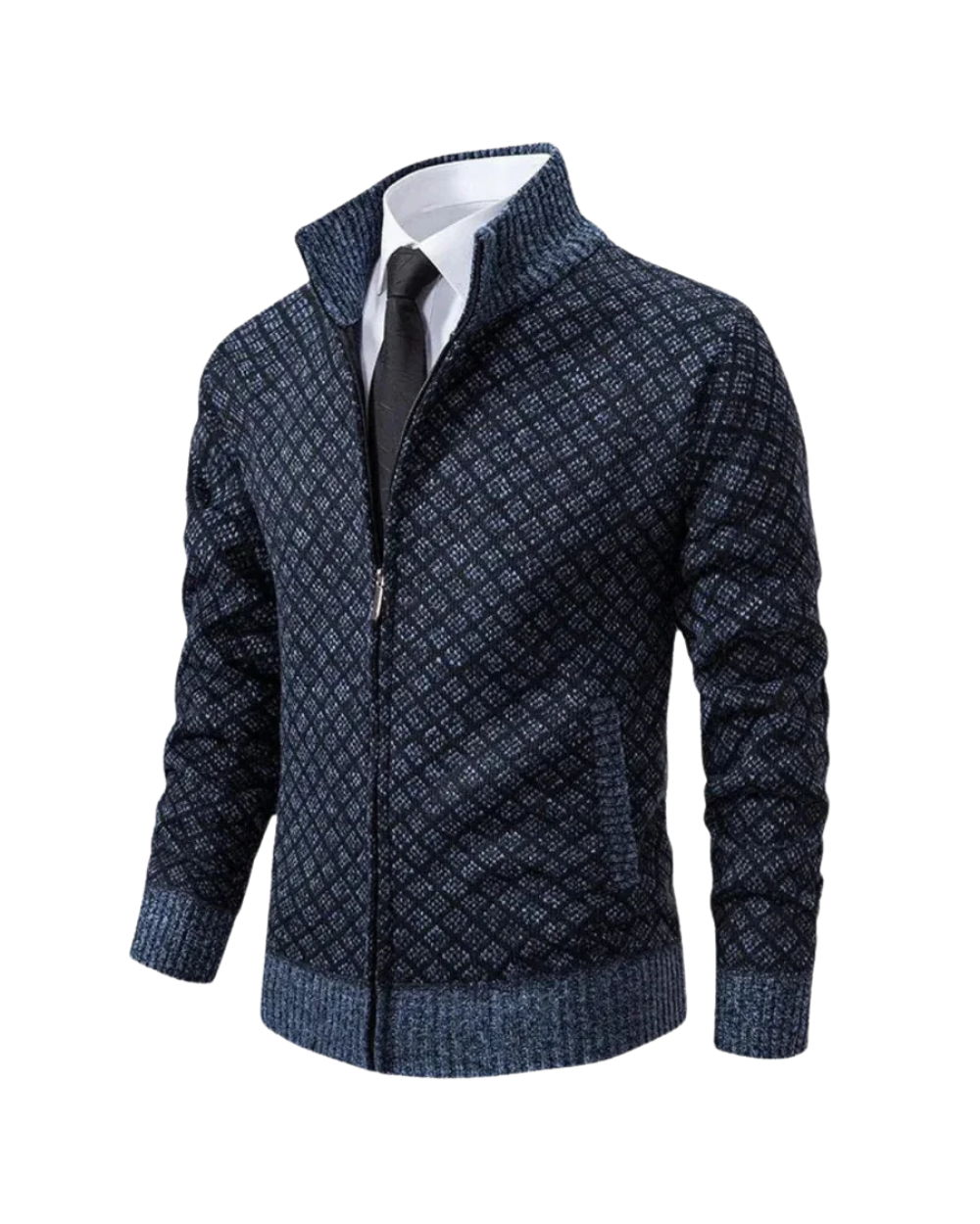 Men's knit cardigan, alternate view