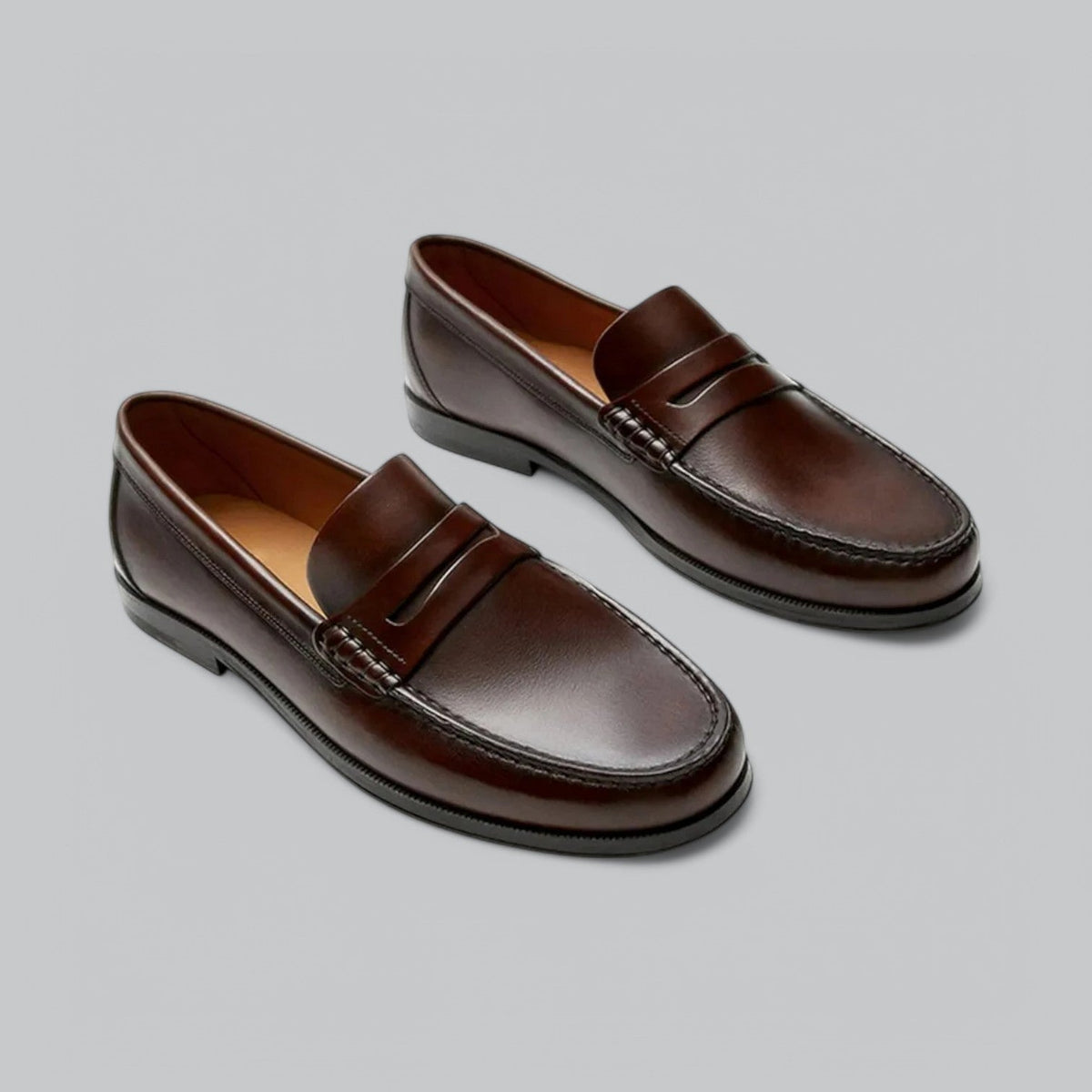 Men's leather penny loafers, alternate view