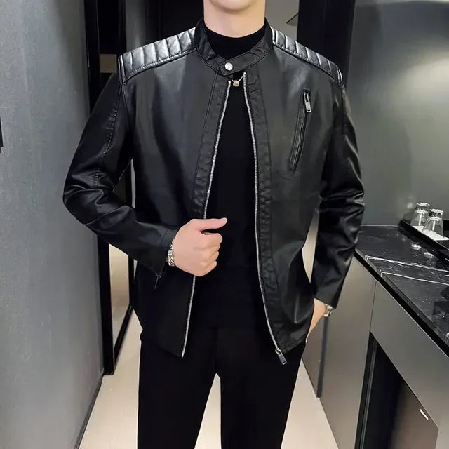 Sergio men's elegant leather jacket, alternate view
