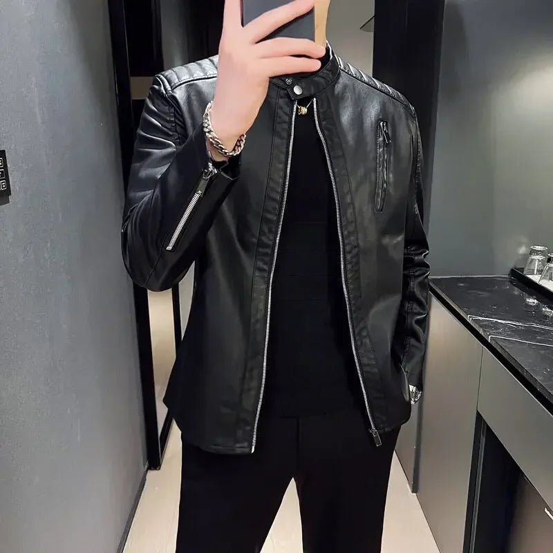 Sergio men's elegant leather jacket, additional view