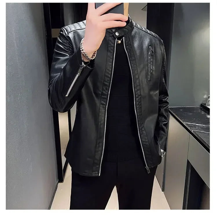 Sergio men's elegant leather jacket, view 4
