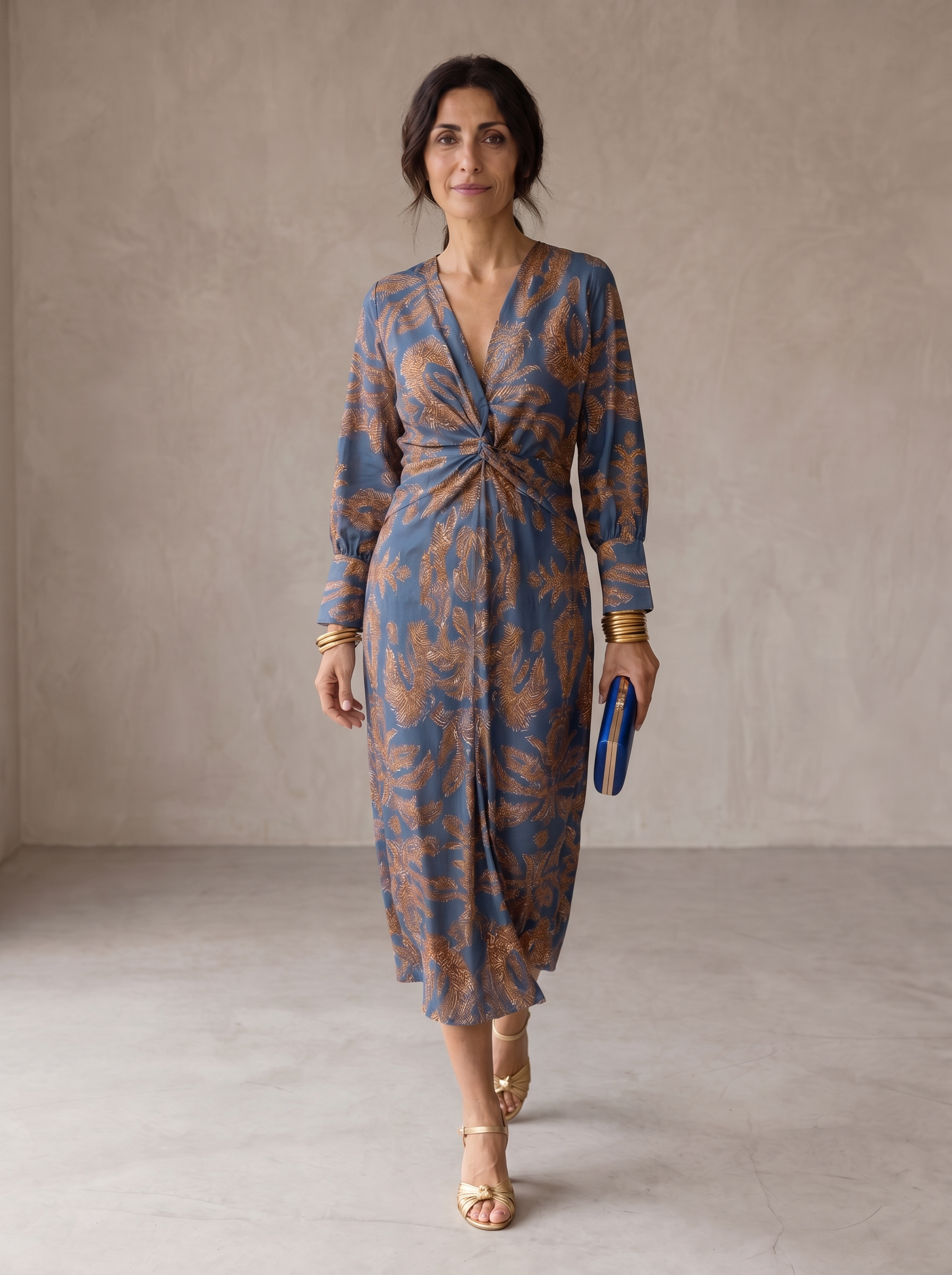 Celeste Elegant Floral Midi Dress