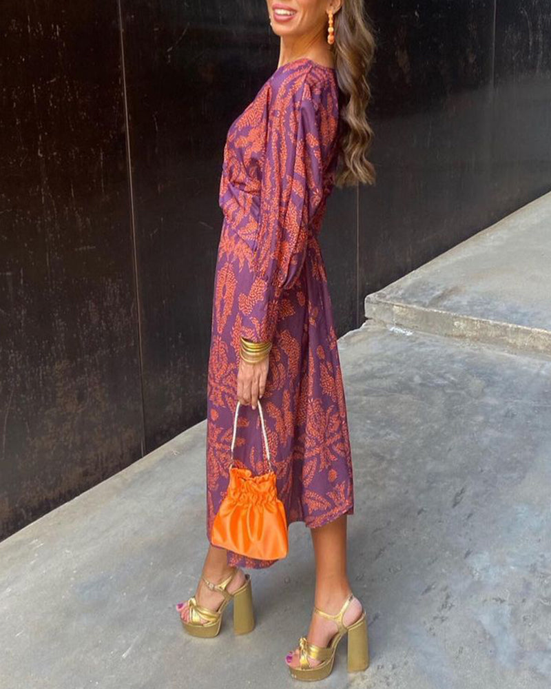 Celeste Elegant Floral Midi Dress, view 5
