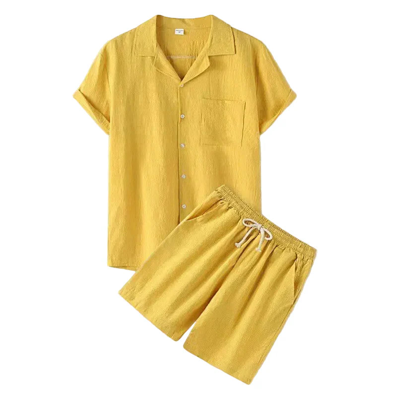 Luca men's elegant cotton two-piece set, view 4