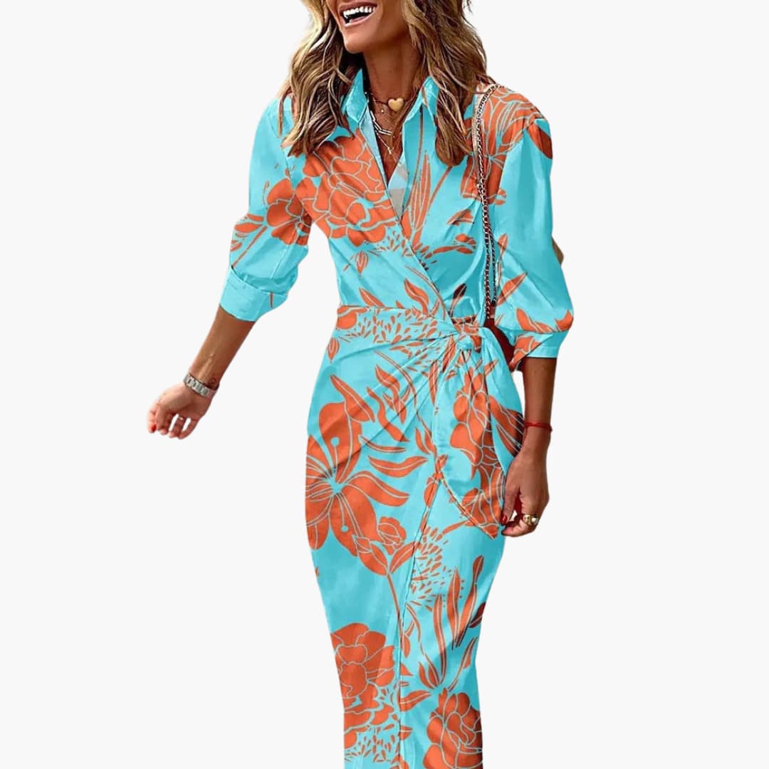 Clarissa women's striped midi shirt, alternate view